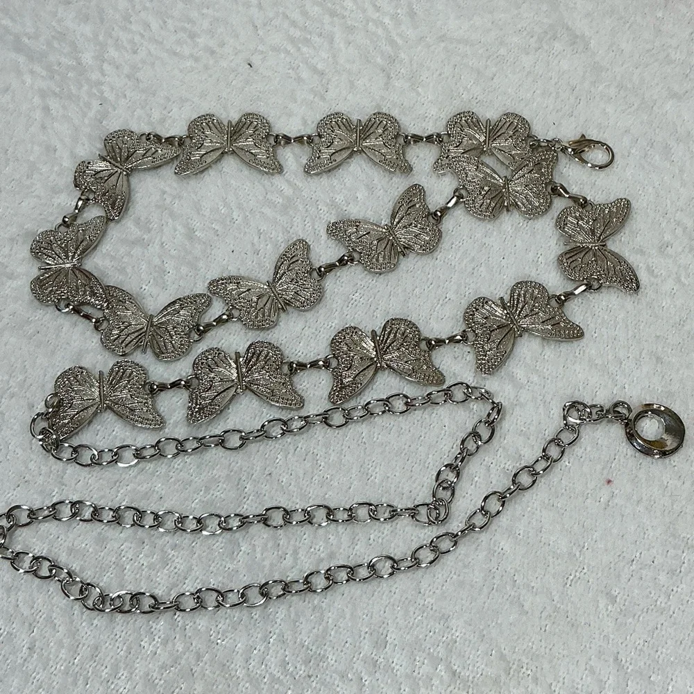 Elegant Silver Butterfly Concho Belt